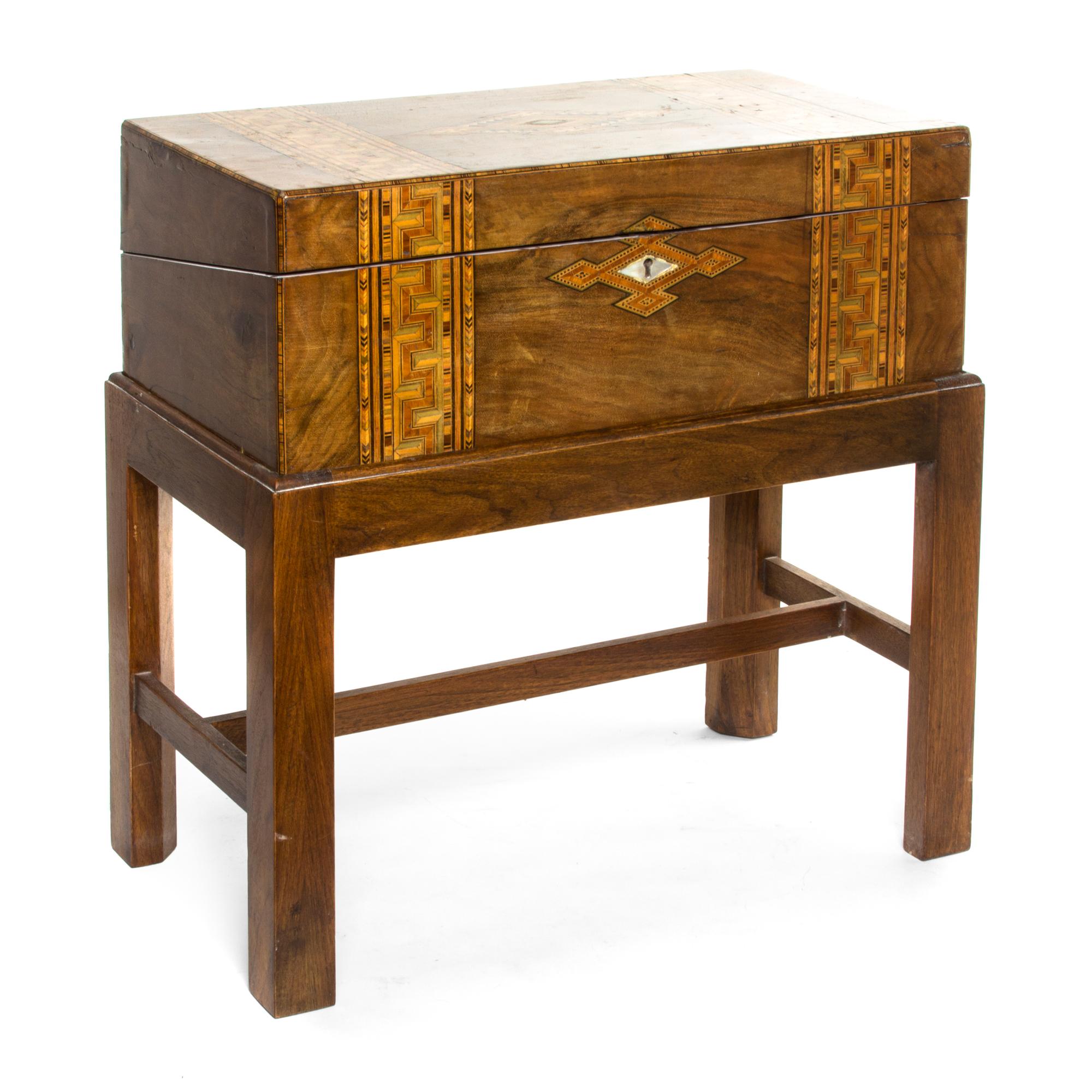 A Tunbridge Ware Lap Desk, Width 19 3/4 inches.