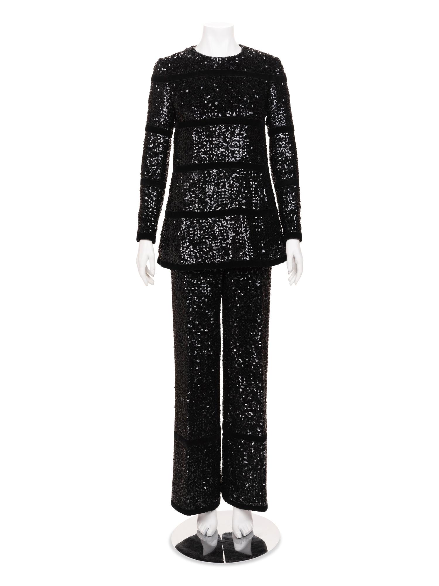 Givenchy Haute Couture Sequined Pantsuit, c. 1975