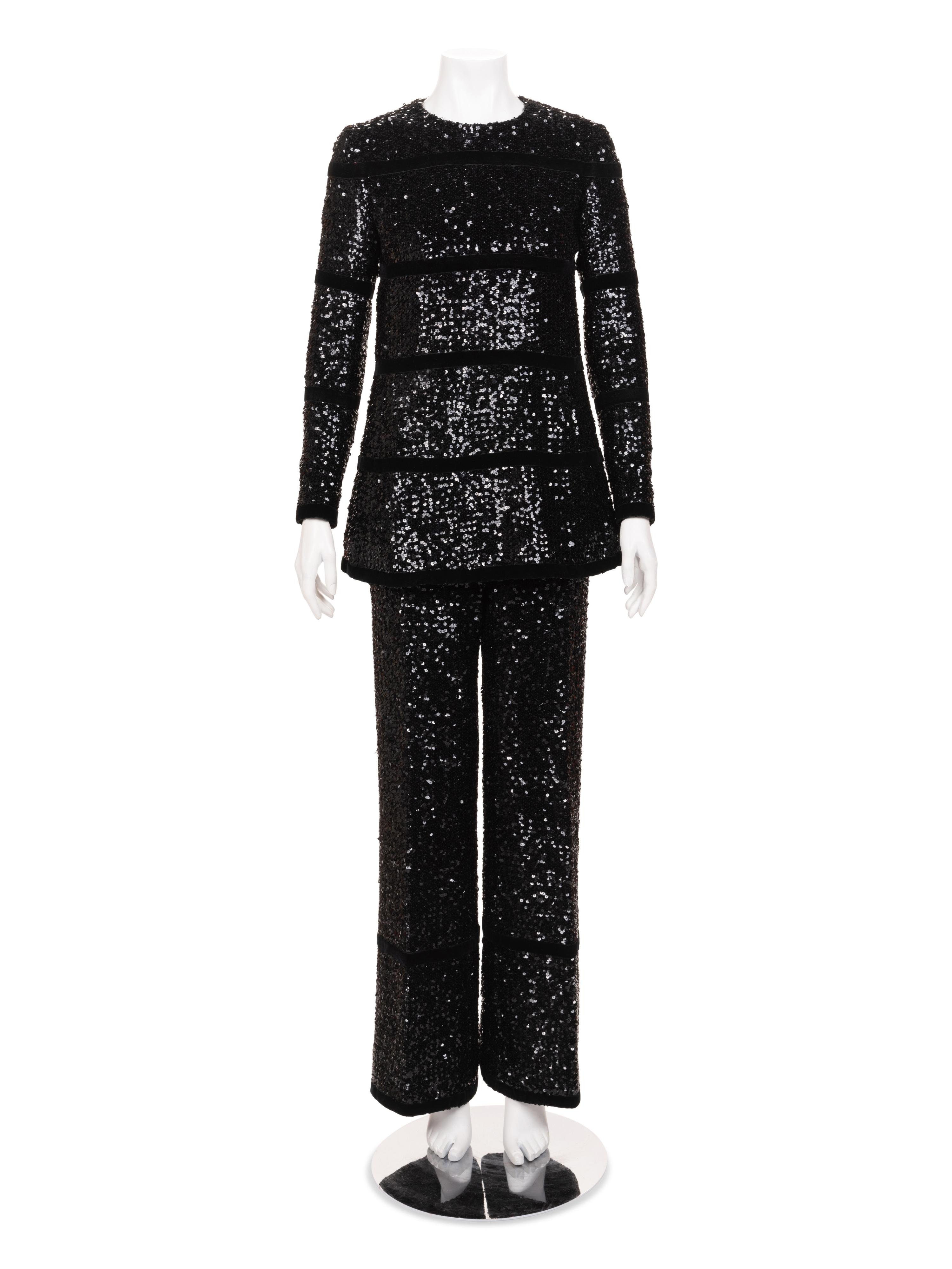 Givenchy Haute Couture Sequined Pantsuit, c. 1975