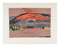 A Group of Four Prints (Bouteille et Fruits; Paysage Vert; Thiere Rouge Et Bleu; La Colline Rouge) , 1968