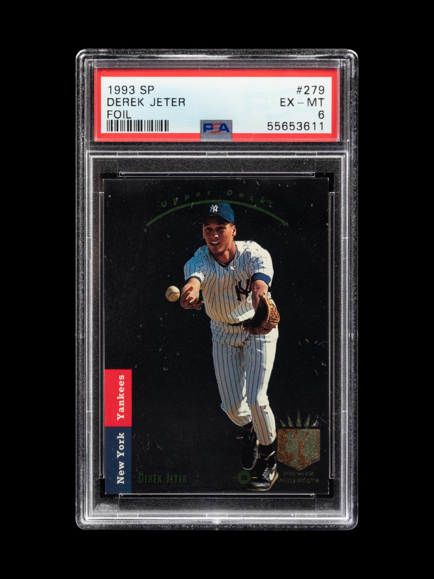 A 1993 Upper Deck SP Foil Derek Jeter Rookie Baseball Card No. 279, PSA 6 EX-MT