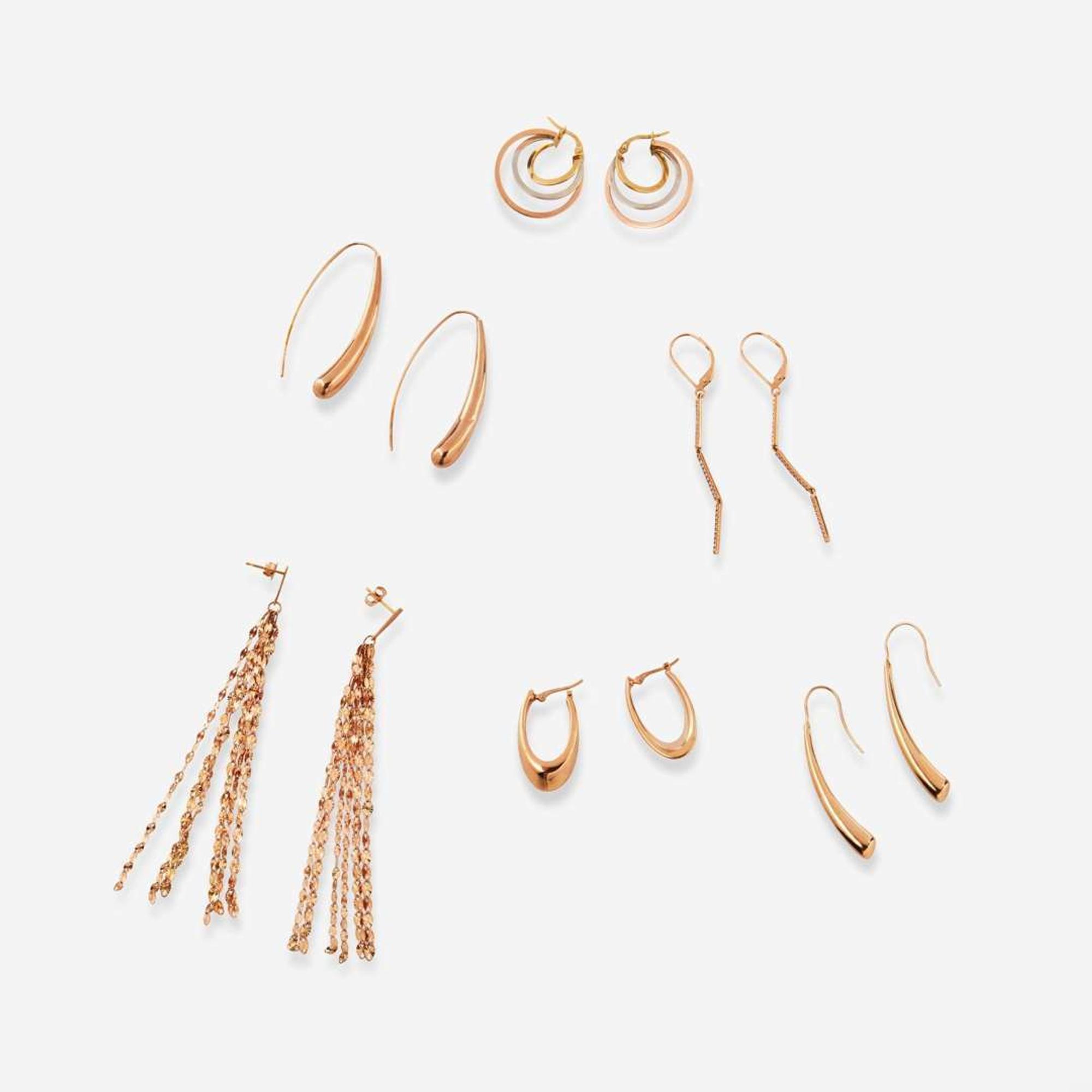 A Collection of Rose Gold Earrings