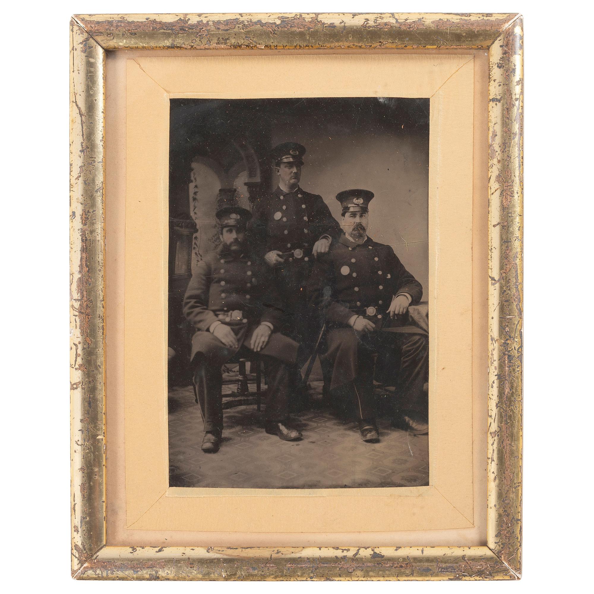 [Early Photography]. Group of 10 occupational subjects depicted in tintypes, ambrotypes, and CDVs, including police