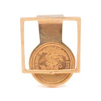 YELLOW GOLD AND COIN MONEY CLIP