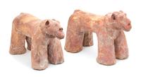 A Pair of Terracotta Models of Dogs Height 12 1/2 inches.