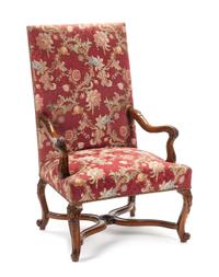 A Regence Walnut Fauteuil Height 42 x width 27 x depth 27 inches. — 18TH CENTURY