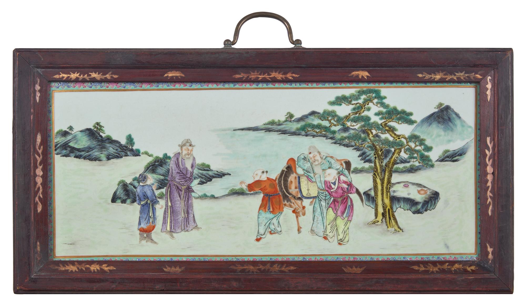 A Chinese Famille Rose Porcelain Plaque
