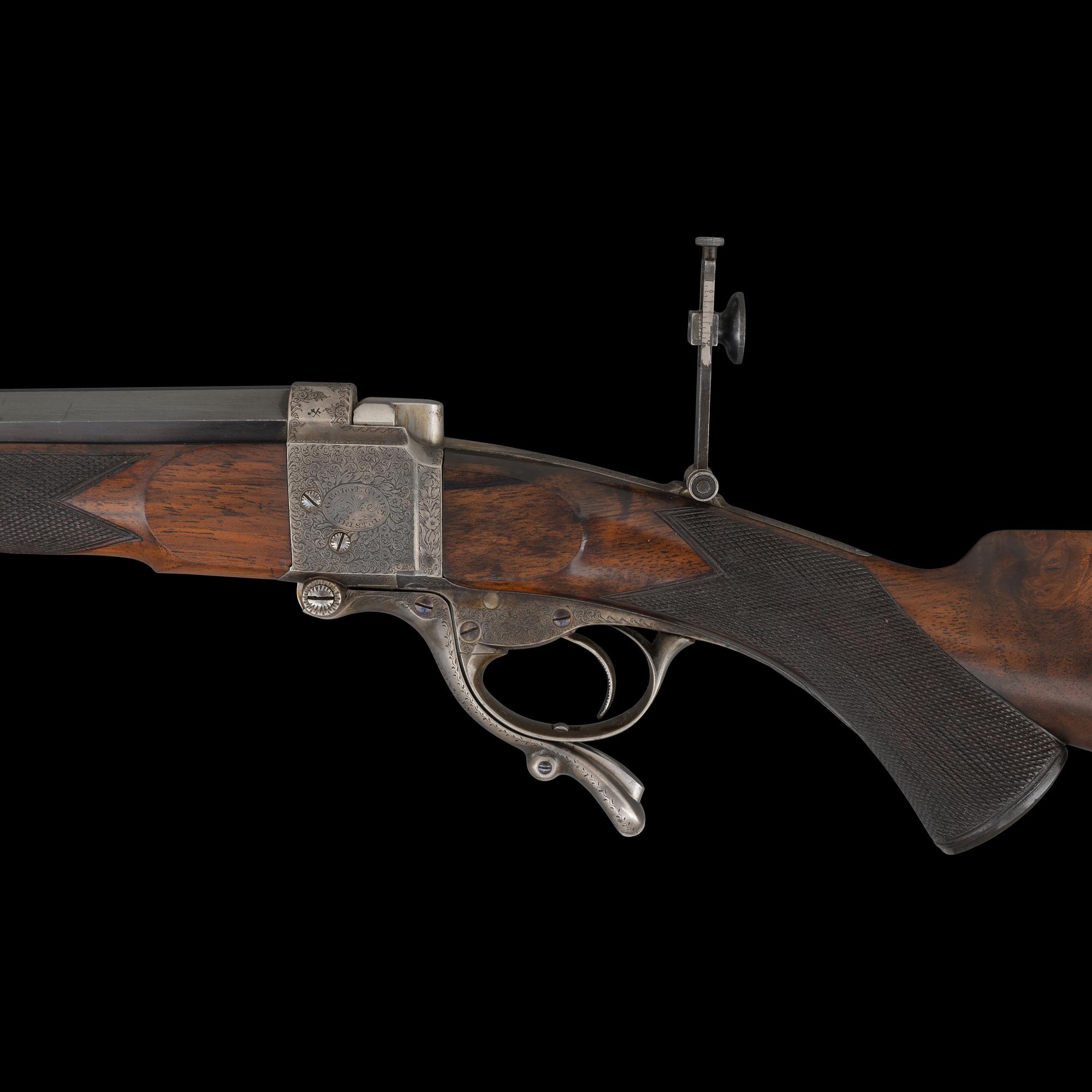 *George Gibbs Farquharson's Patent Small Frame Match Rifle with Side Cocking, Detachable Action and Tang Sight Published in Walter Winfer's "British Single Shot Rifles"