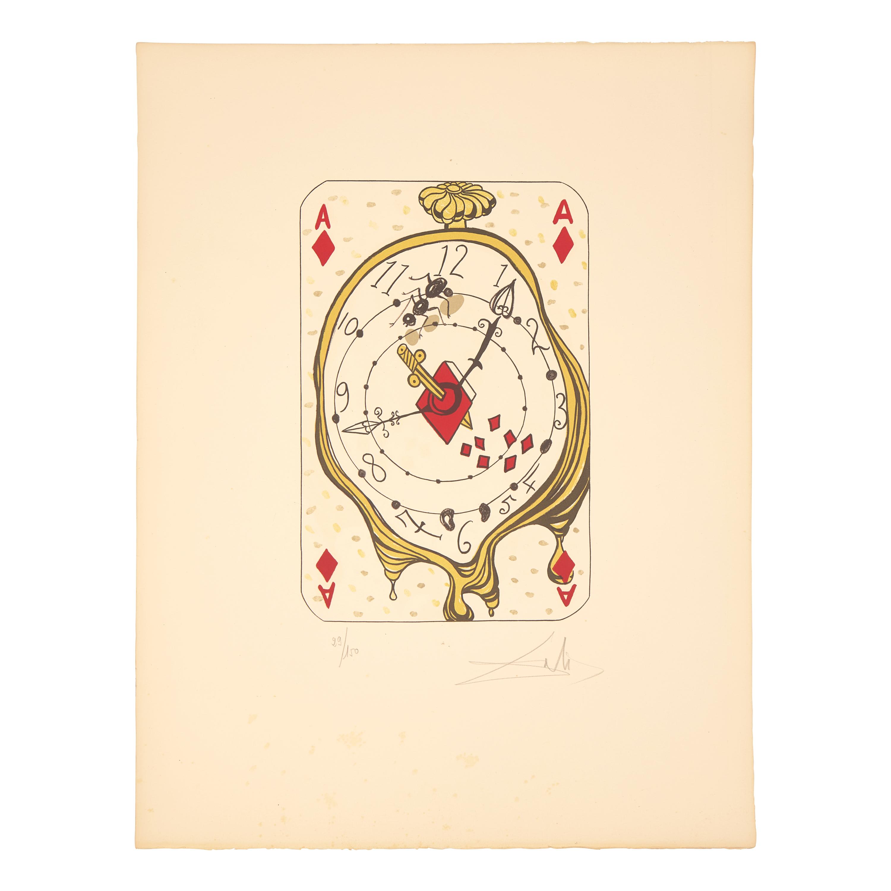 Salvador Dalí (Spanish, 1904-1989) — King of Diamonds, Ace of Diamonds, Jack of Diamonds, and Queen of Diamonds (four works from Playing Cards ), 1972