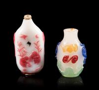 Two Chinese Peking Glass Snuff Bottles
