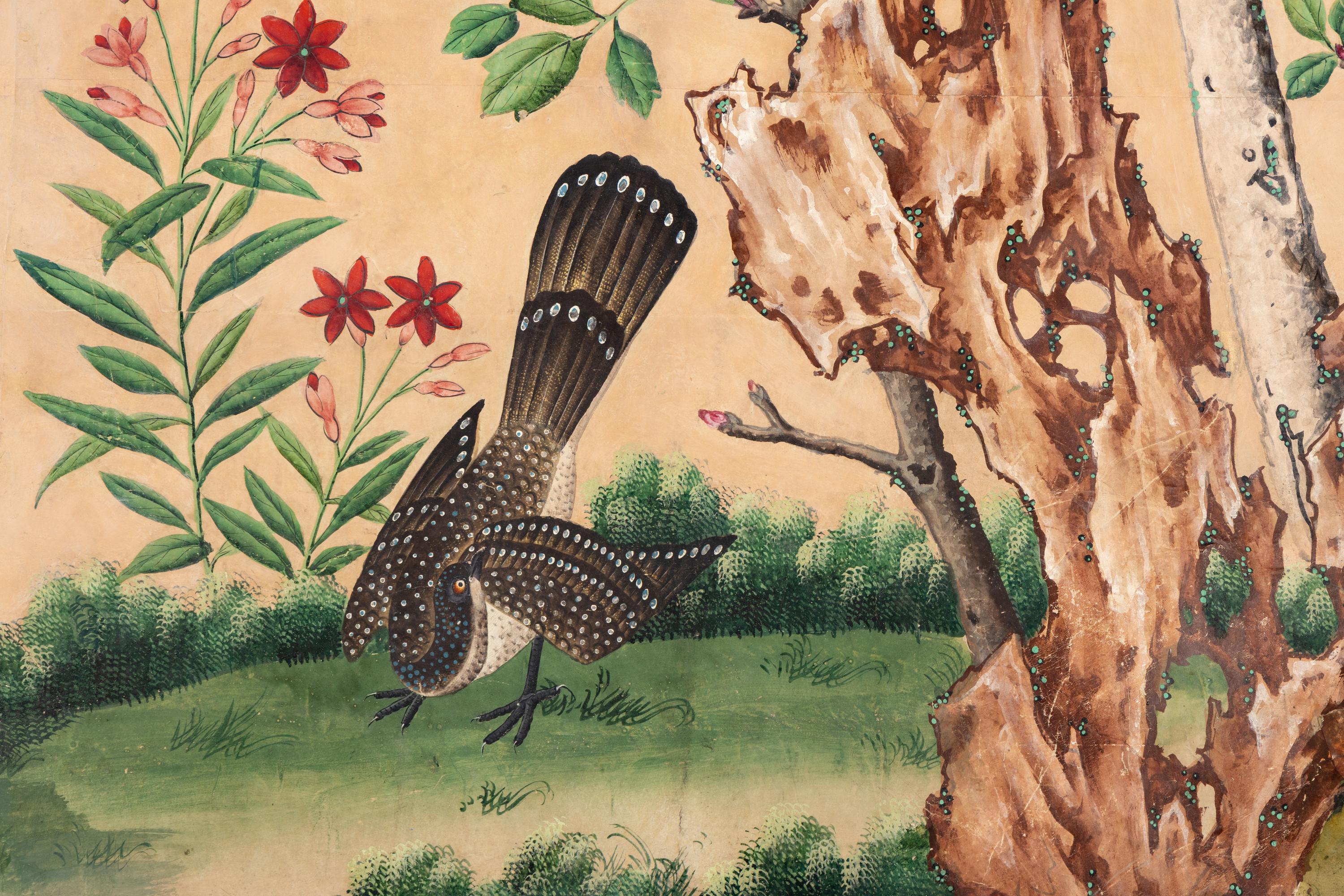 A Group of Chinese Hand-Painted Wallpaper Panels