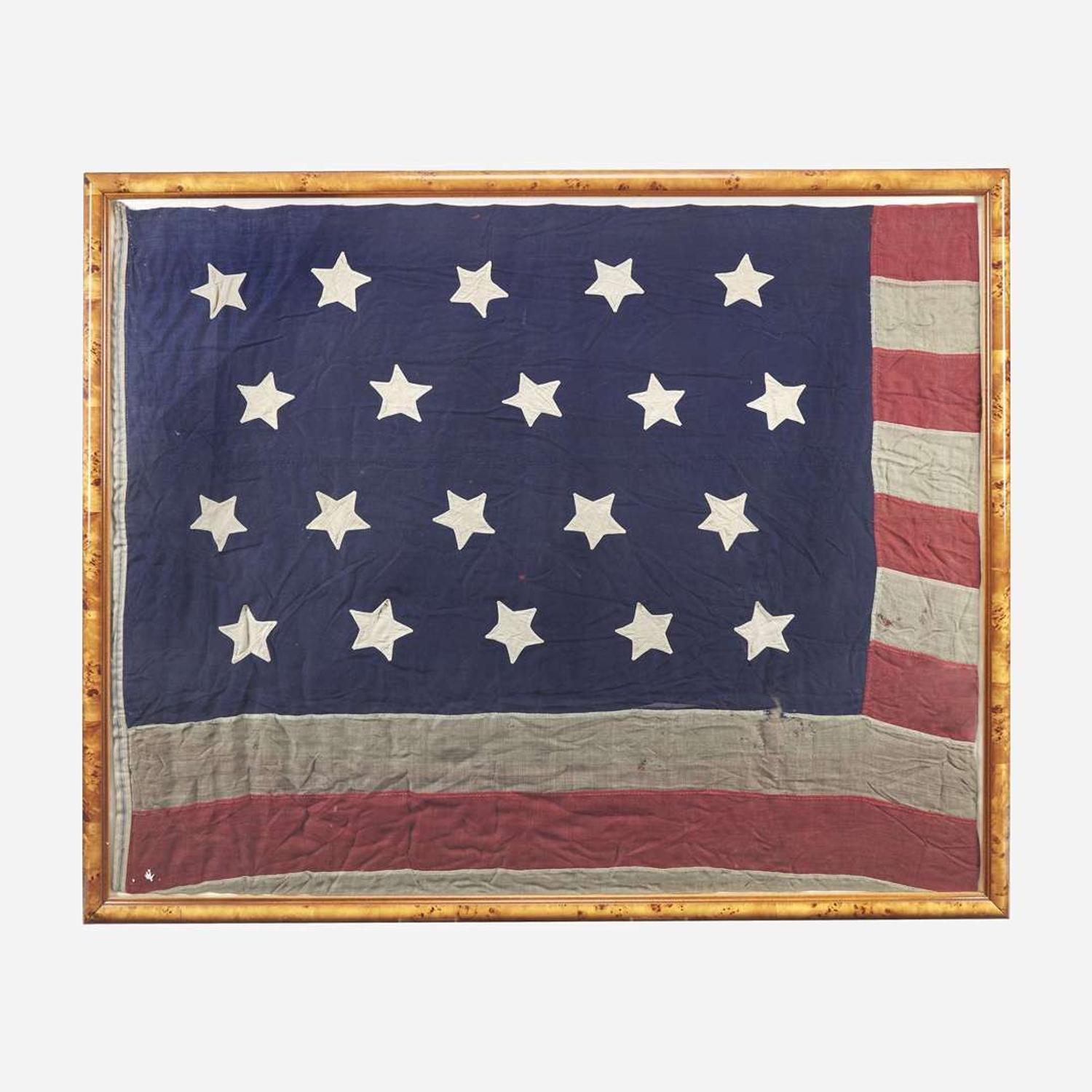 A 20-Star American National Exclusionary Flag 1861-1865