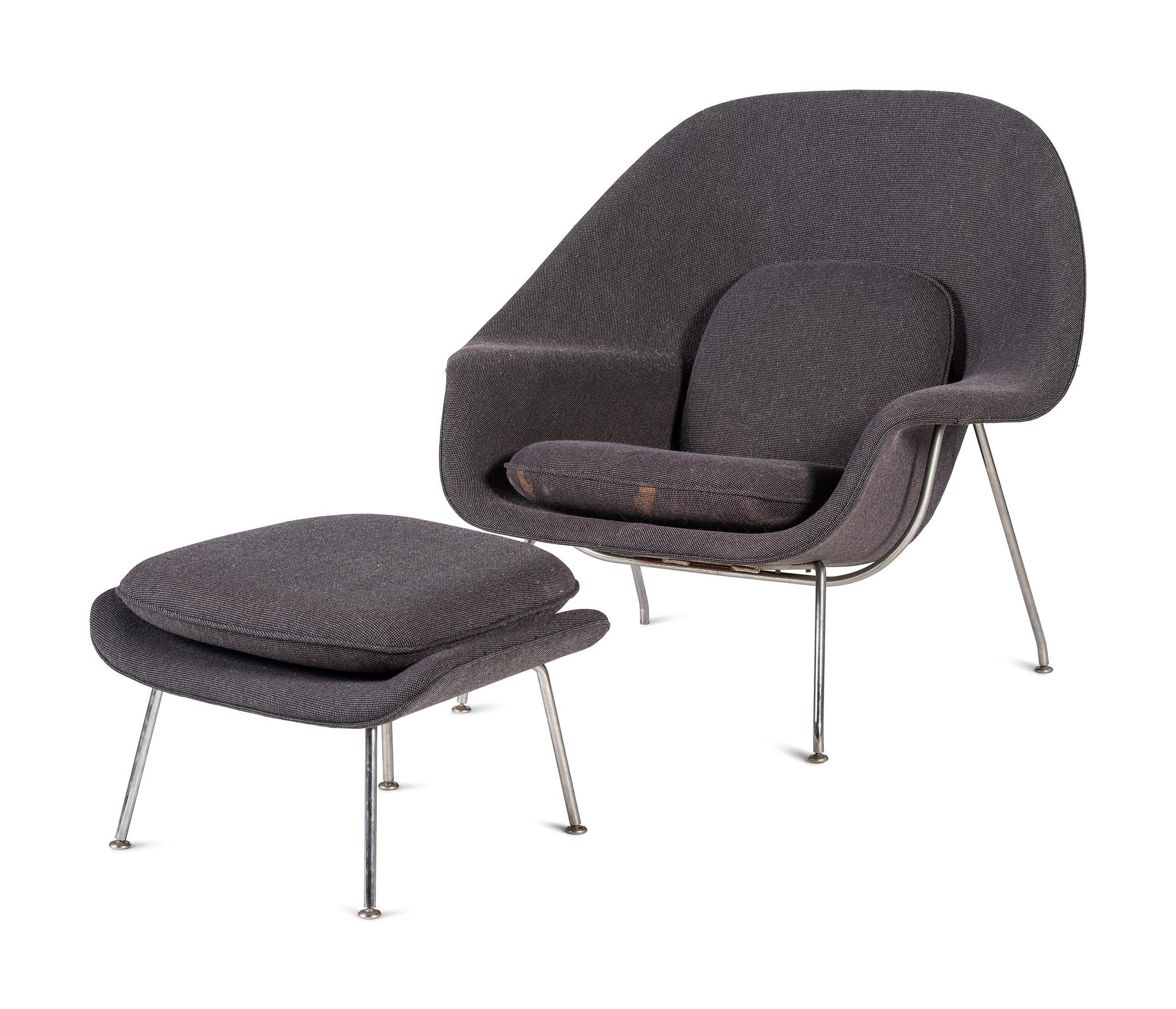 A Mid-Century Modern Womb Chair and Ottoman