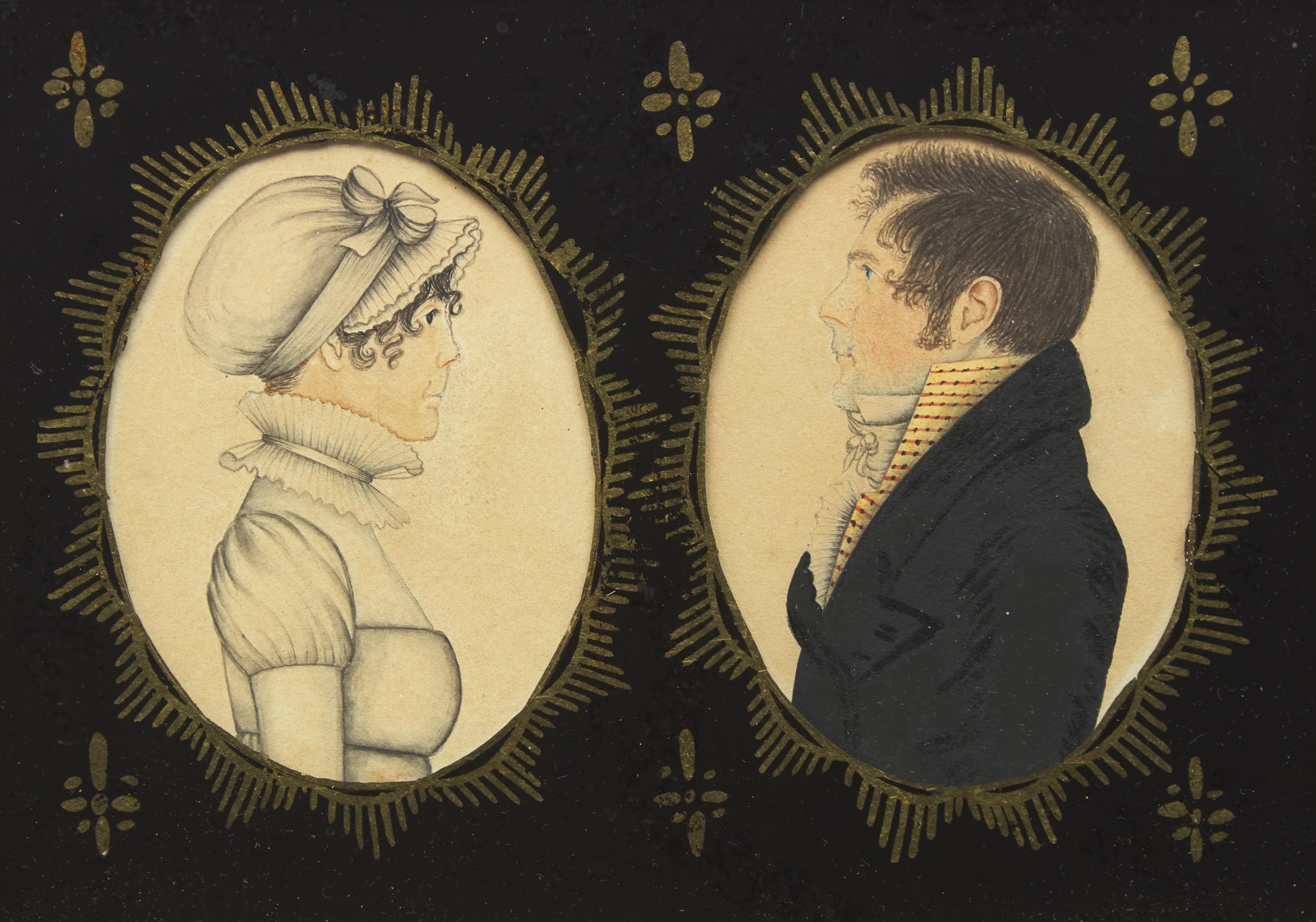 Attributed To Rufus Porter (1792-1884), A Double-Portrait of Thomas and Hannah Garfield