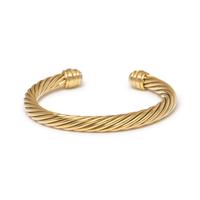 DAVID YURMAN, YELLOW GOLD AND DIAMOND 'CABLE CLASSIC' CUFF BRACELET