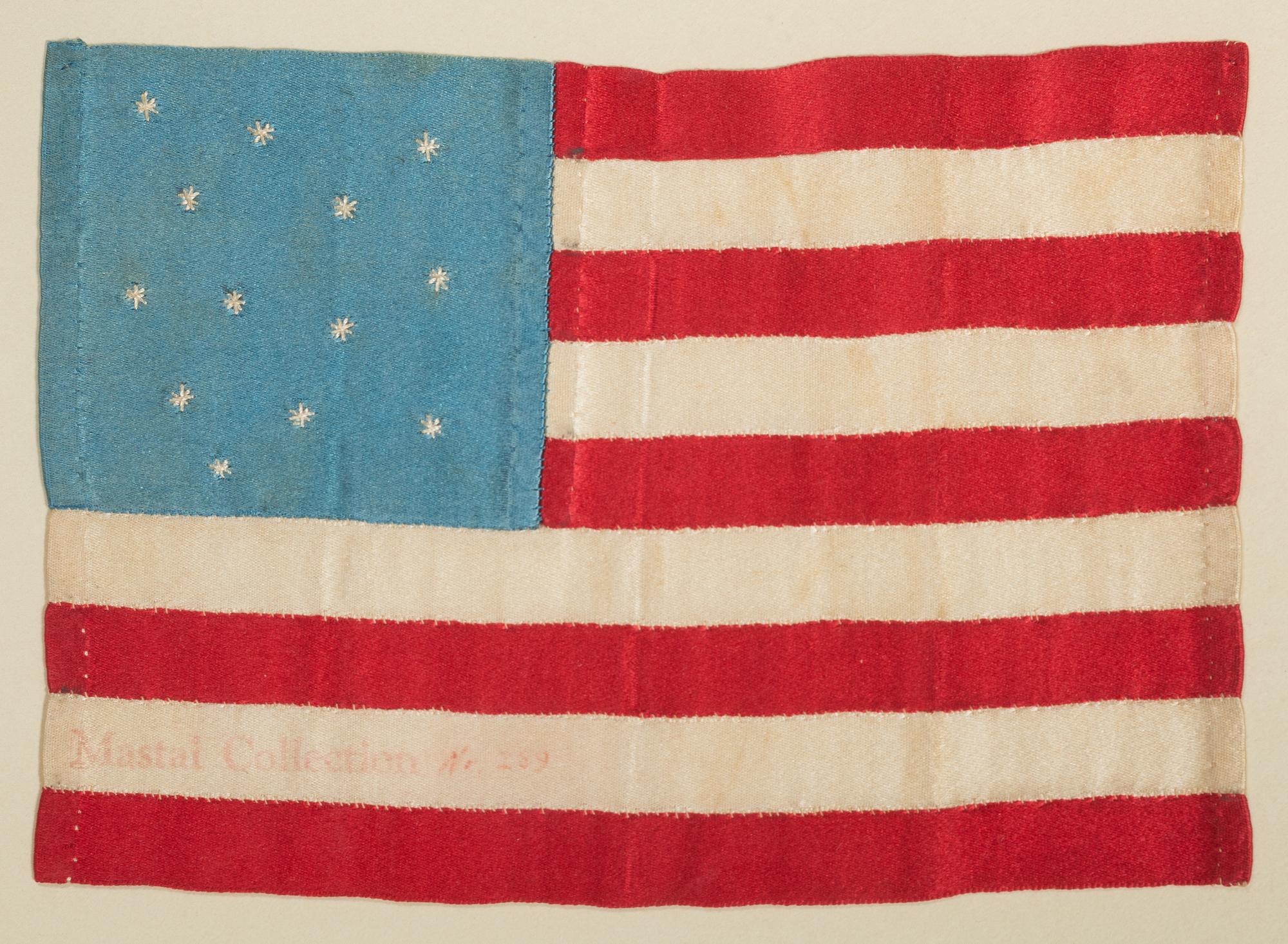 [FLAGS]. 13-star American Centennial flag. Ca 1876.