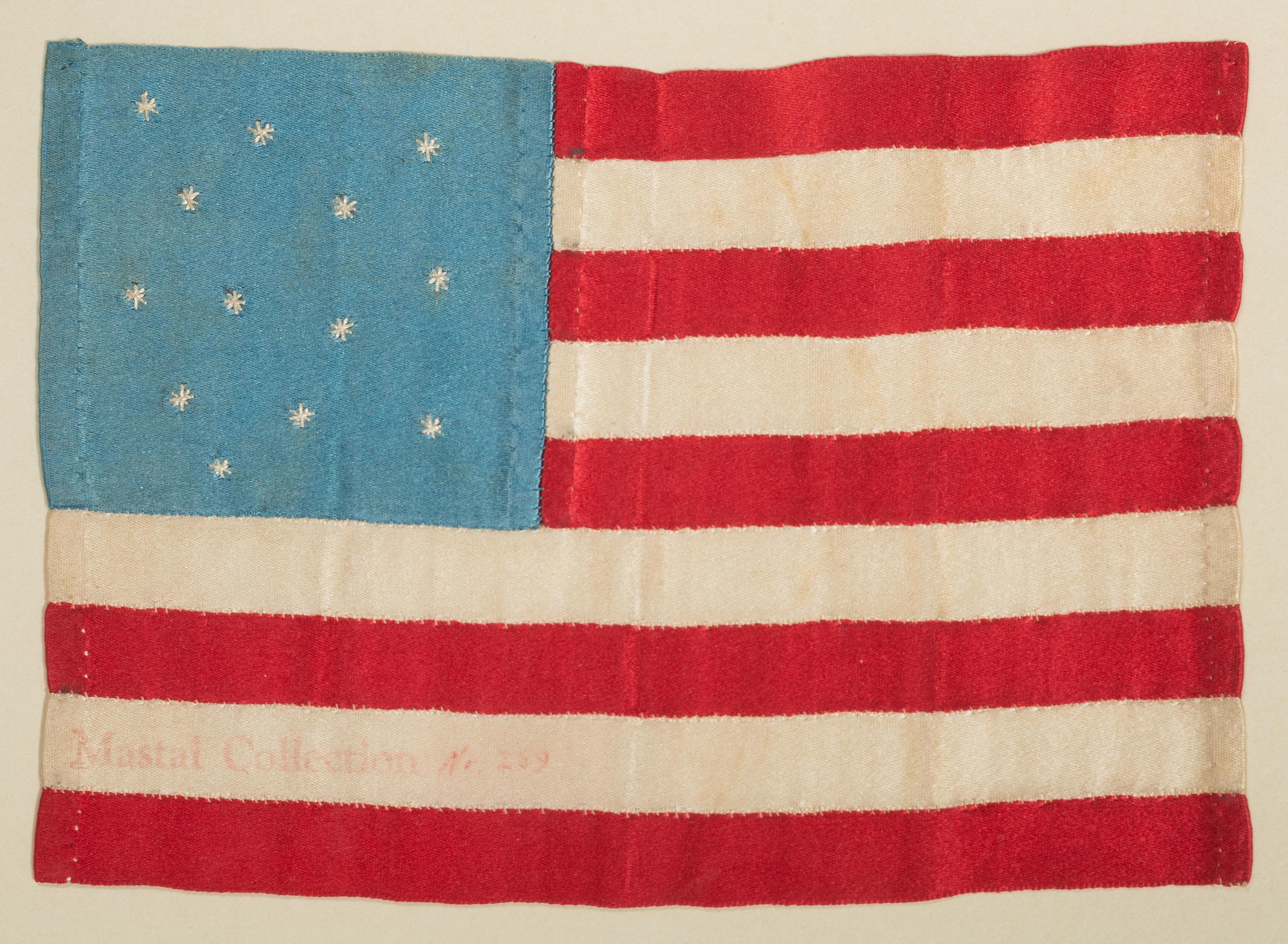 [FLAGS]. 13-star American Centennial flag. Ca 1876.