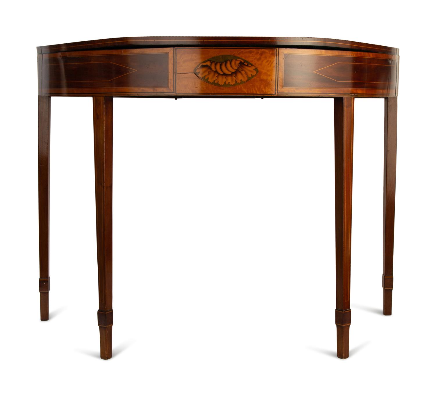 A George III Mahogany Marquetry Flip Top Table — 18TH/19TH CENTURY