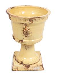 An Italian White Glazed Terracotta Urn