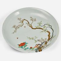 A large Chinese enameled porcelain floral charger 琺瑯彩過枝花卉大盤 Yongzheng six-character mark ?????????