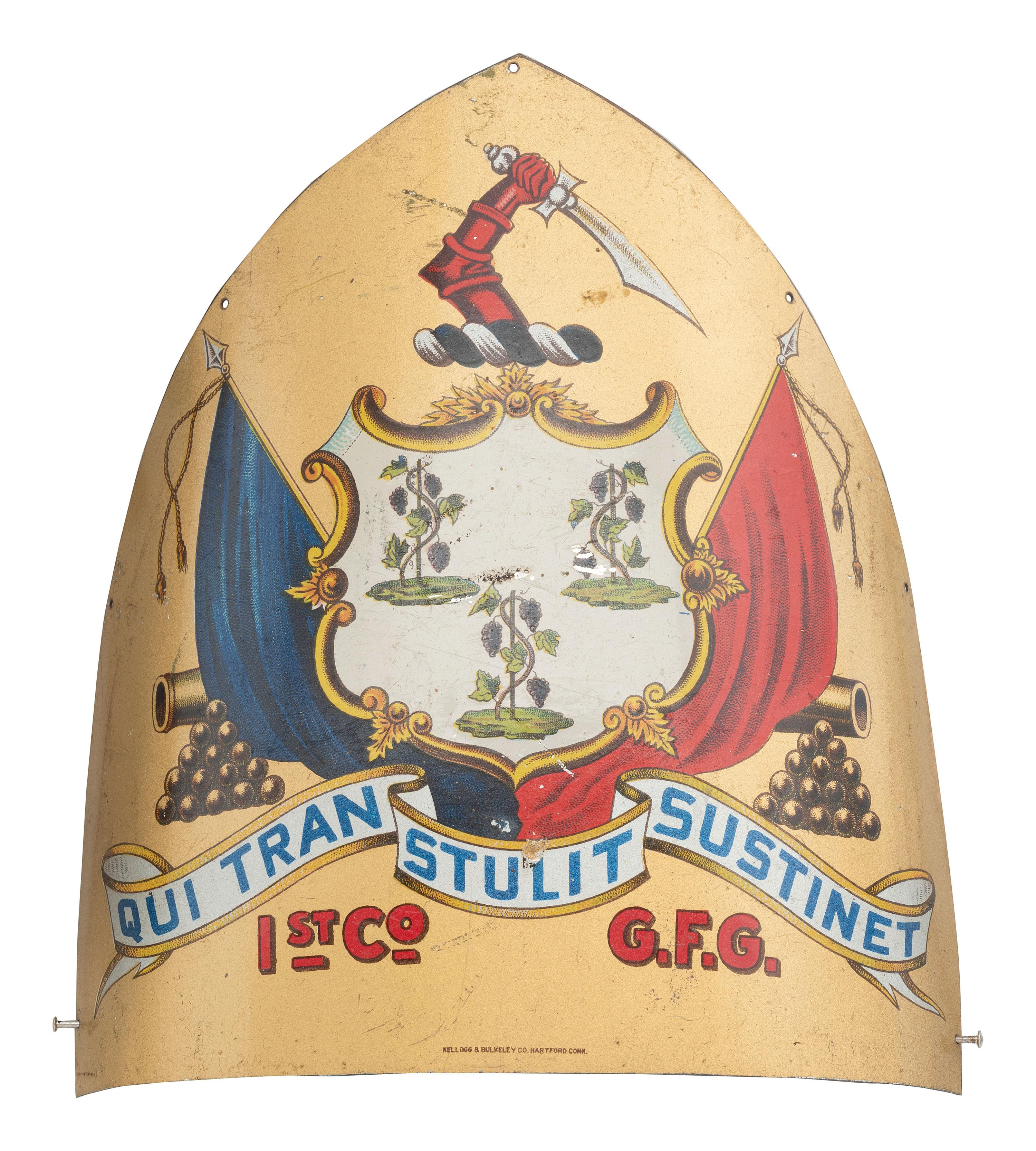 [Militaria] 1st Connecticut Governors Foot Guard shako plate, ca. 1875