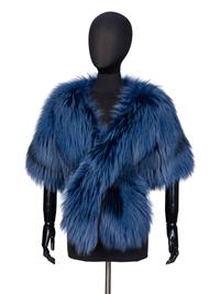 DENNIS BASSO, BLUE FOX FUR BOLERO JACKET