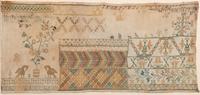 An English Embroidered Needlework Pattern Sampler