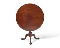 A Chippendale Carved Mahogany Tilt-Top Tea Table