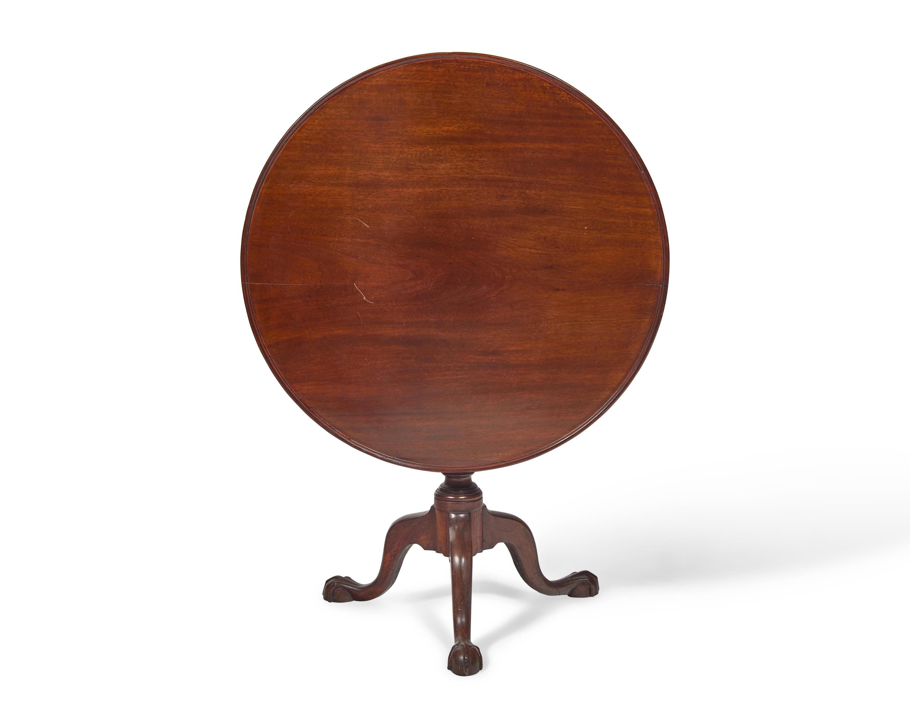 A Chippendale Carved Mahogany Tilt-Top Tea Table