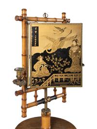 A Faux Bamboo Carved Maple Shaving Stand
