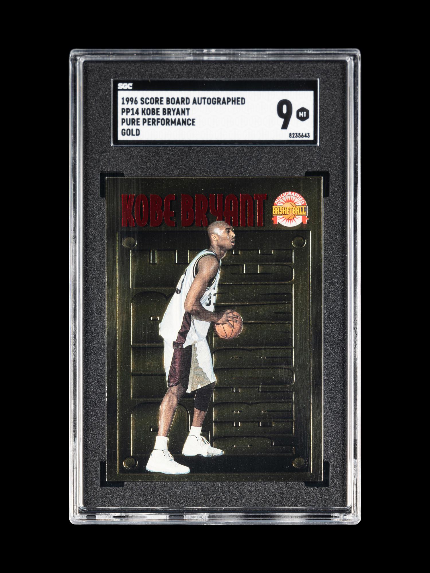 A Group of 1996-97 Score Board Autographed BK Pure Performance Kobe Bryant Rookie Basketball Cards No. PP14 (BGS 8.5 NM+); No. PP14 Gold (SGC 9 MINT)