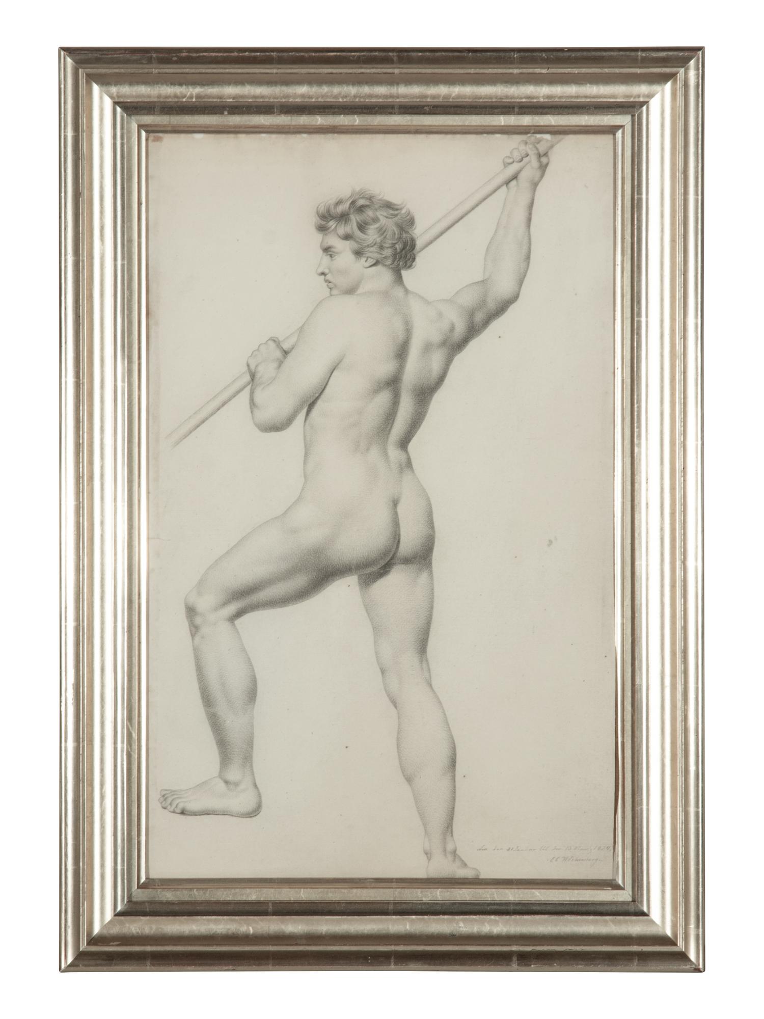 A Group of Three Male Nudes , 1824-1830