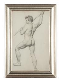 A Group of Three Male Nudes , 1824-1830