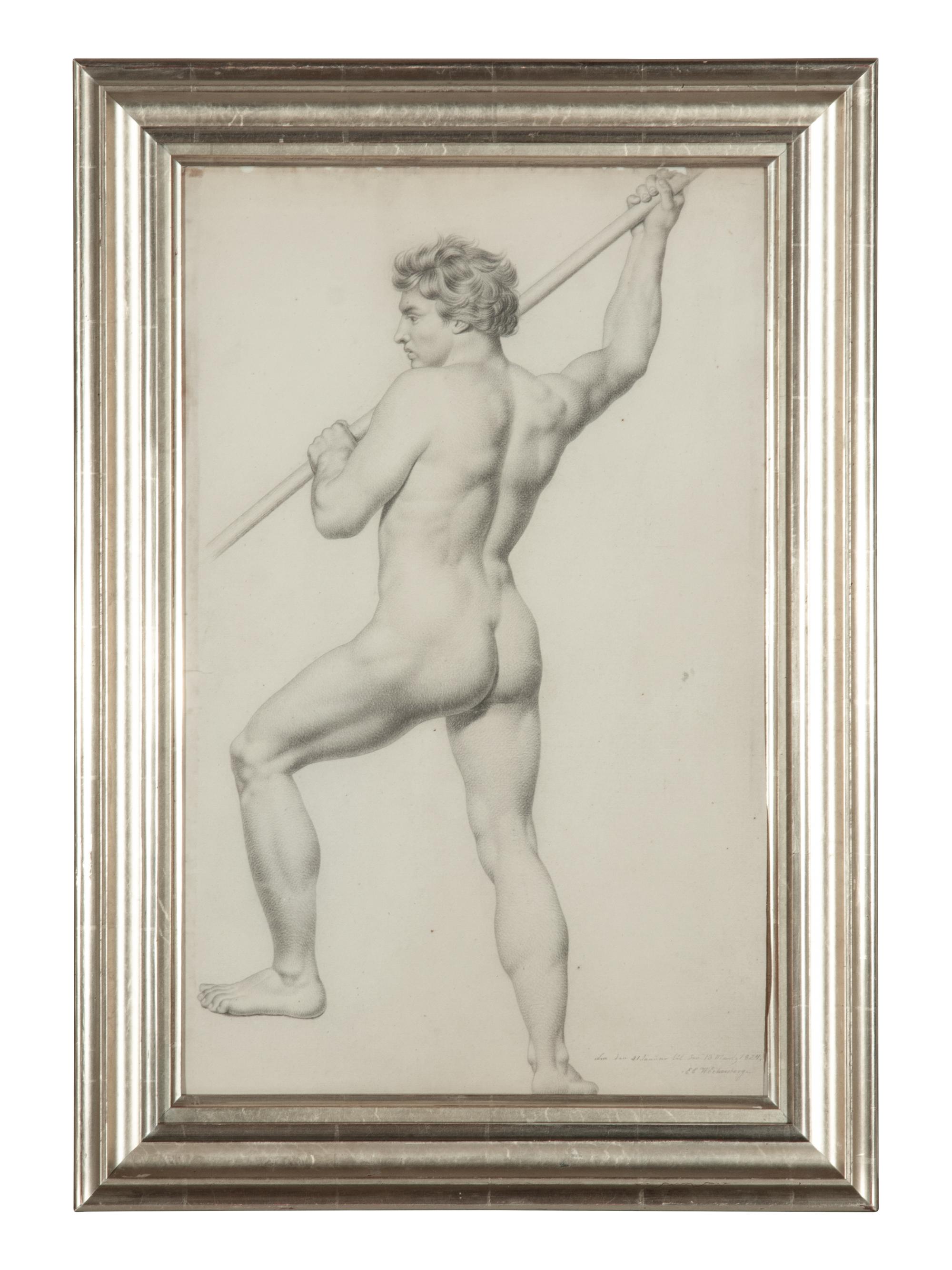 A Group of Three Male Nudes , 1824-1830