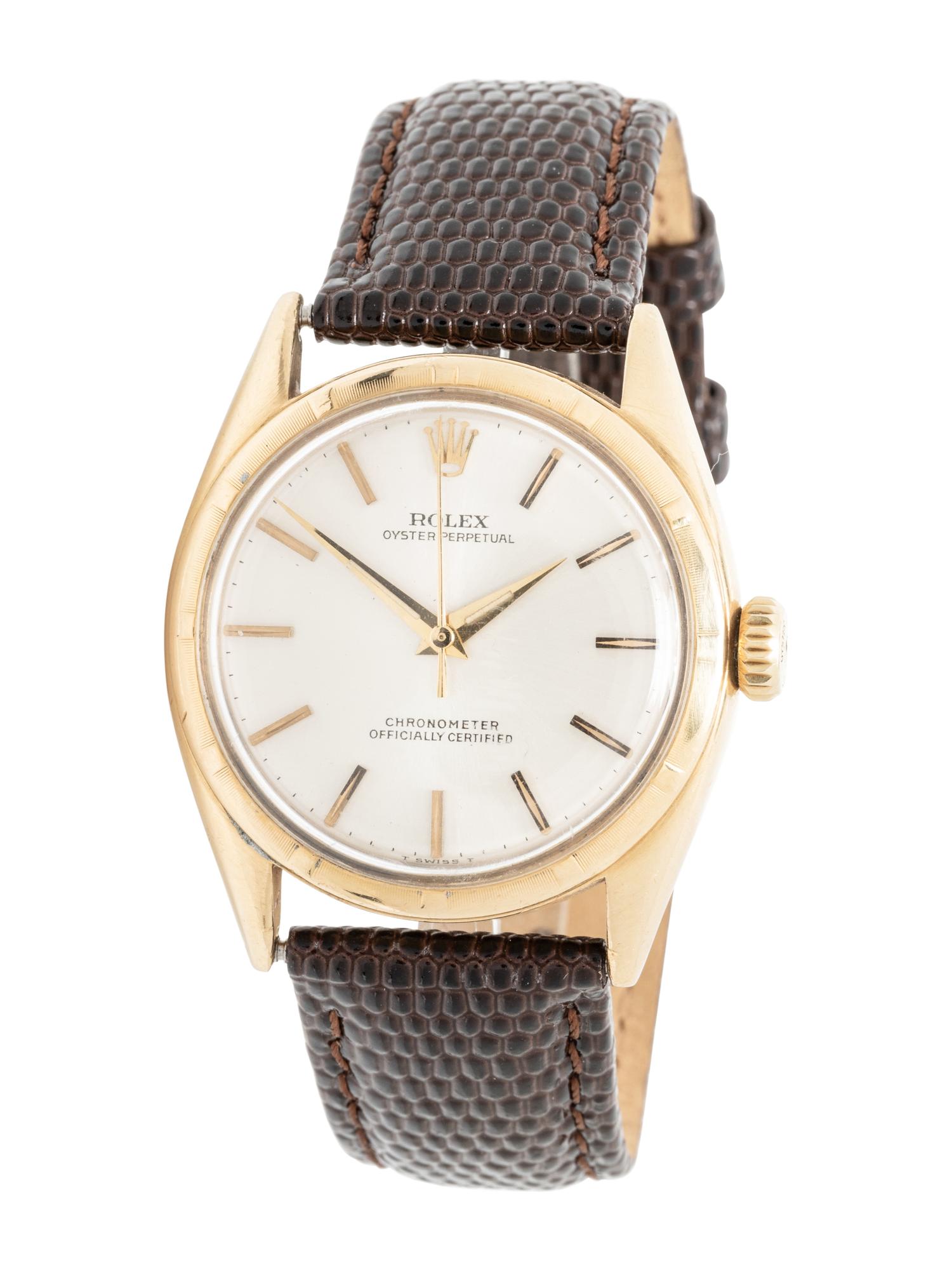 ROLEX, REF. 6085 18K YELLOW GOLD 'OYSTER PERPETUAL' WATCH