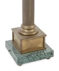 A Pair of Gilt Metal Columnar Lamps