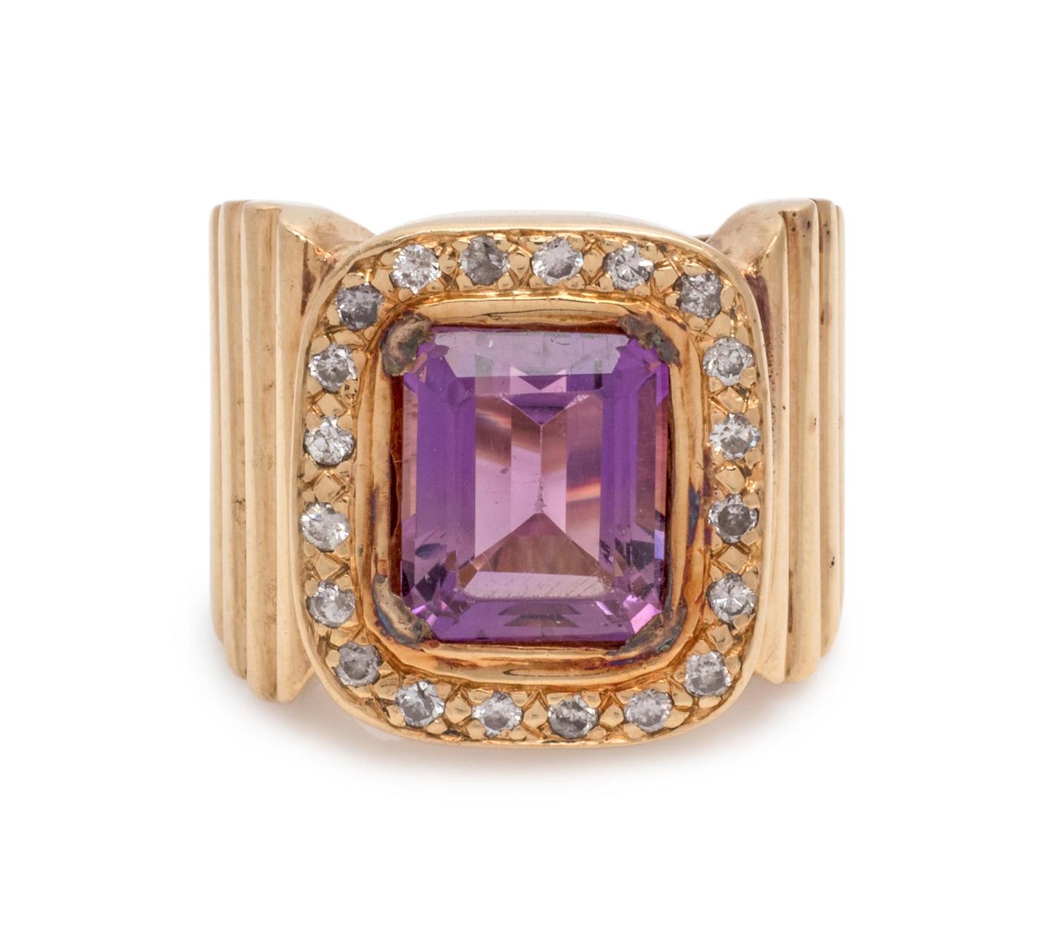 AMETHYST AND DIAMOND RING