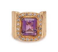 AMETHYST AND DIAMOND RING
