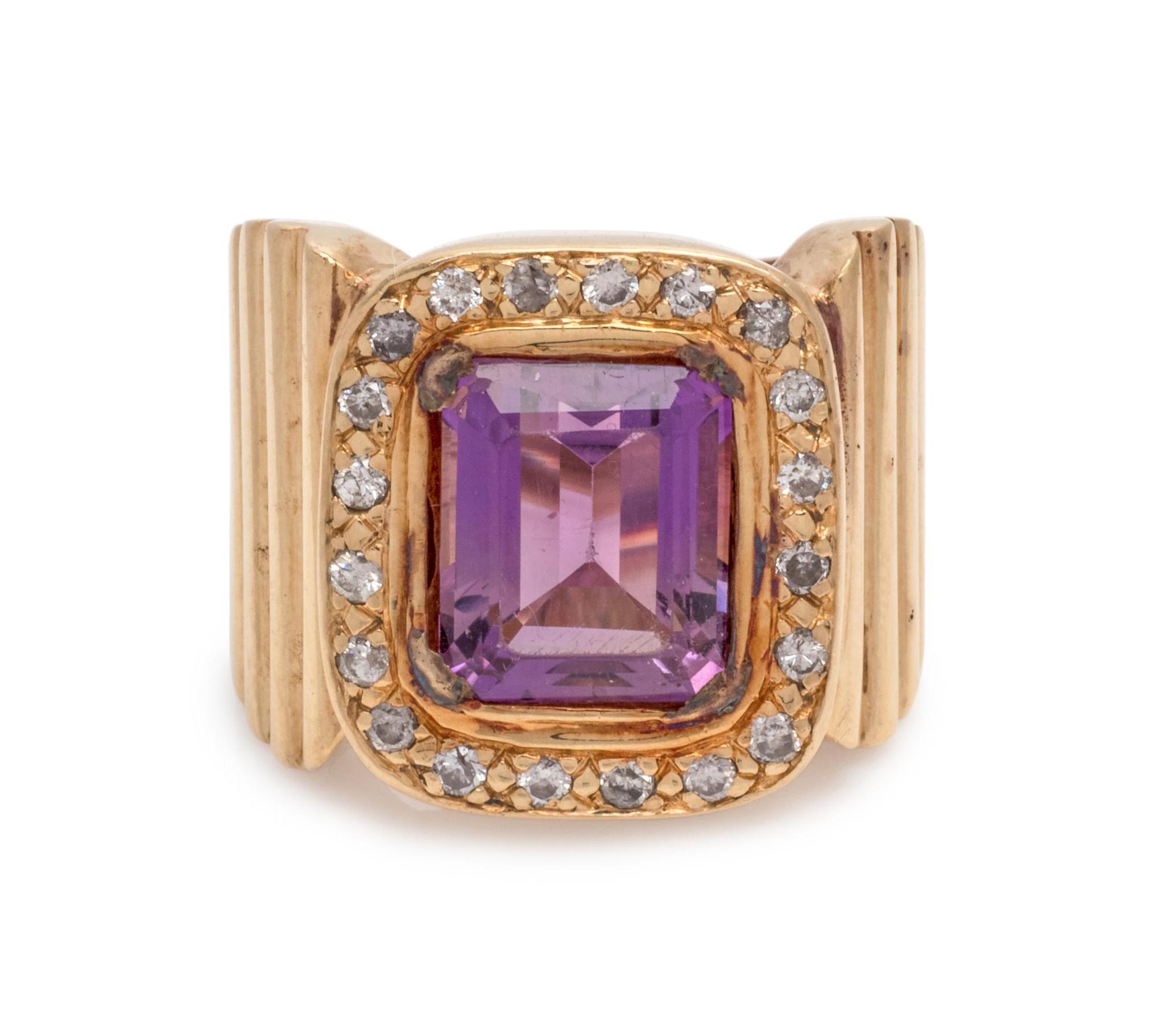 AMETHYST AND DIAMOND RING