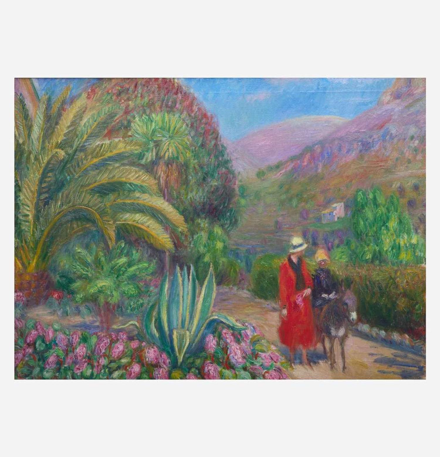 William Glackens (American, 1870-1938) Afternoon in Provence (Woman and Child on Donkey)