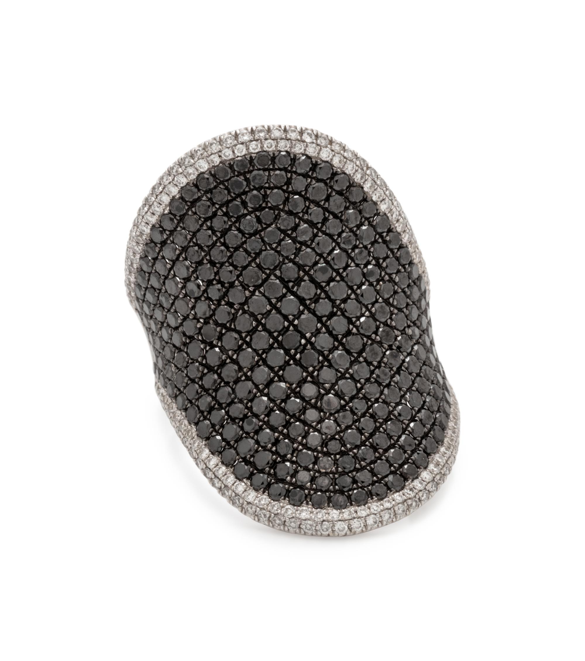 BLACK DIAMOND AND DIAMOND RING