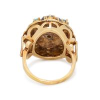 DIAMOND, OPAL AND ENAMEL RING