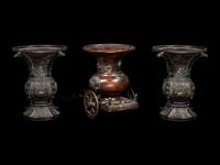 Three Japanese Bronze Vases