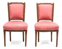 A Pair of Louis XVI Style Sidechairs — 19TH CENTURY