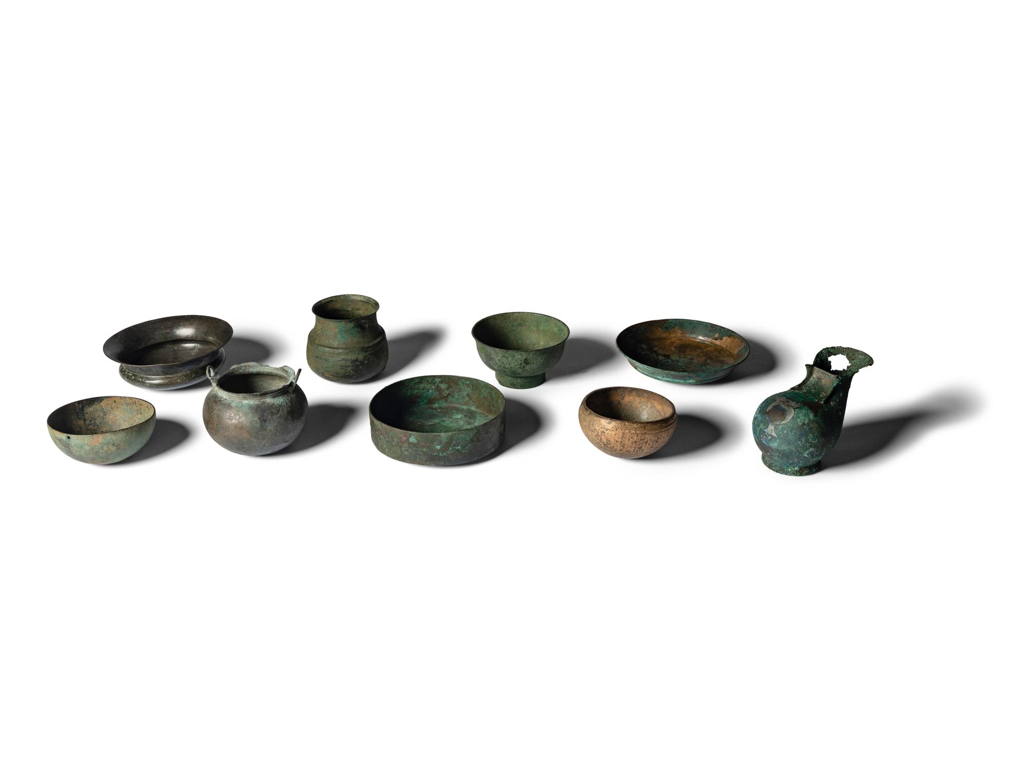 Nine Greco-Roman Bronze Vessels