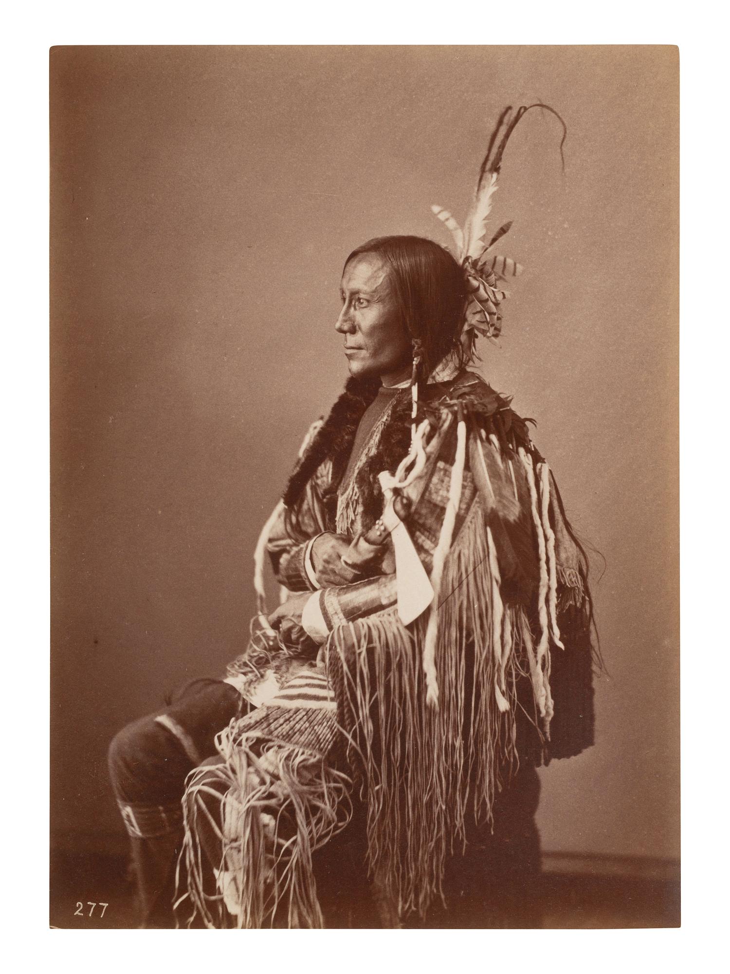 [GARDNER, Alexander (1821-1882), photographer]. Albumen photograph of Bull's Ghost, Lower Yanktonai. [Washington, DC, 1872].