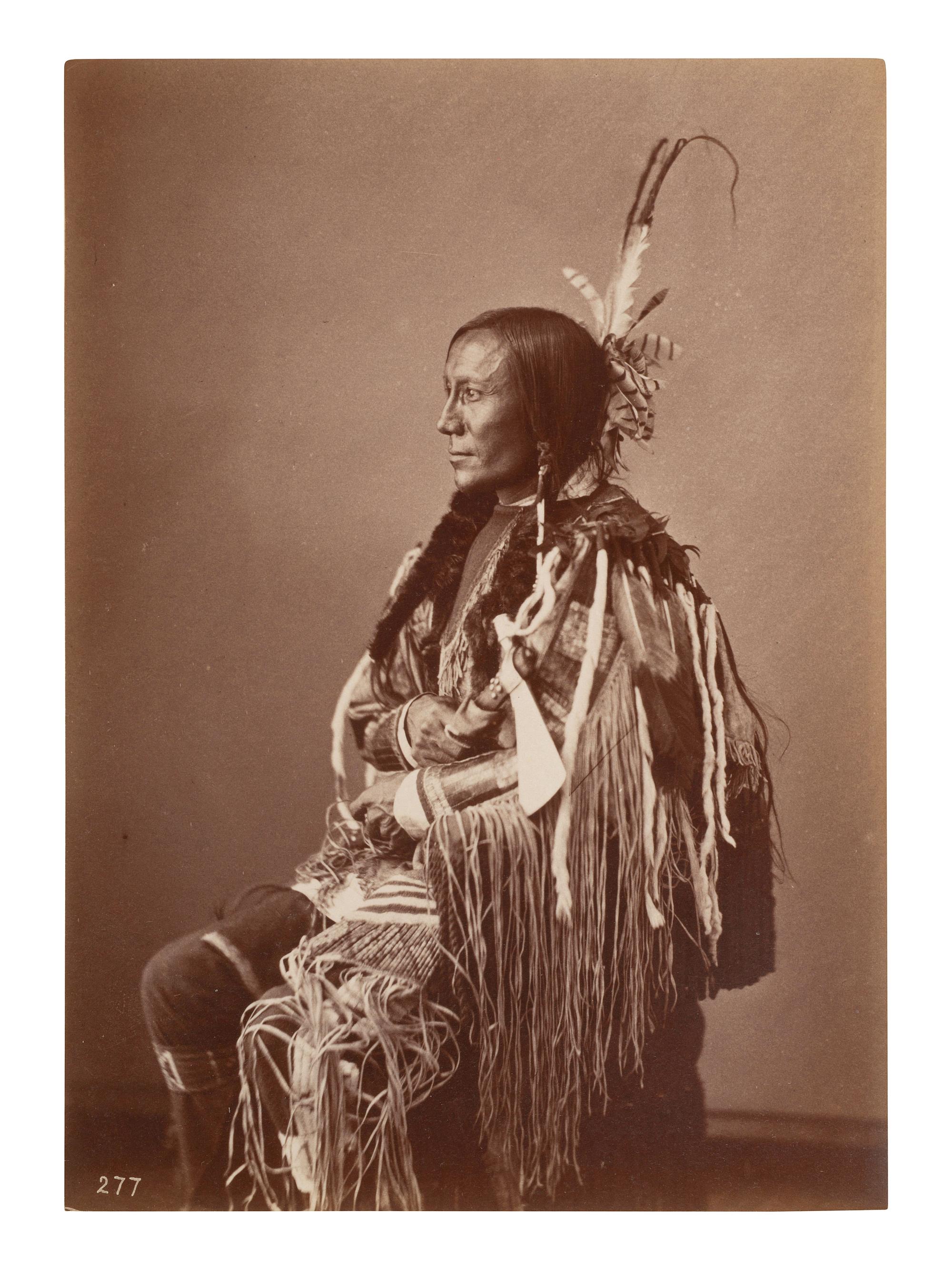 [GARDNER, Alexander (1821-1882), photographer]. Albumen photograph of Bull's Ghost, Lower Yanktonai. [Washington, DC, 1872].