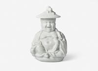 Two Pairs of Chinese Porcelain Figures of Parrots and A Chinese Style White Glazed Porcelain 'Pagoda' Figure