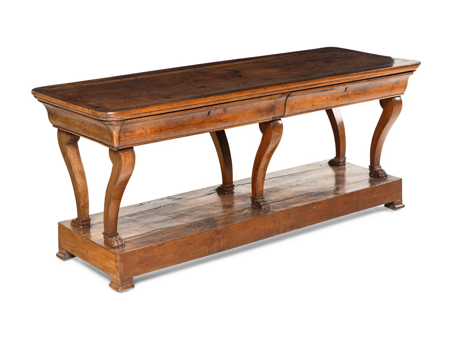 A Continental Walnut Console Table