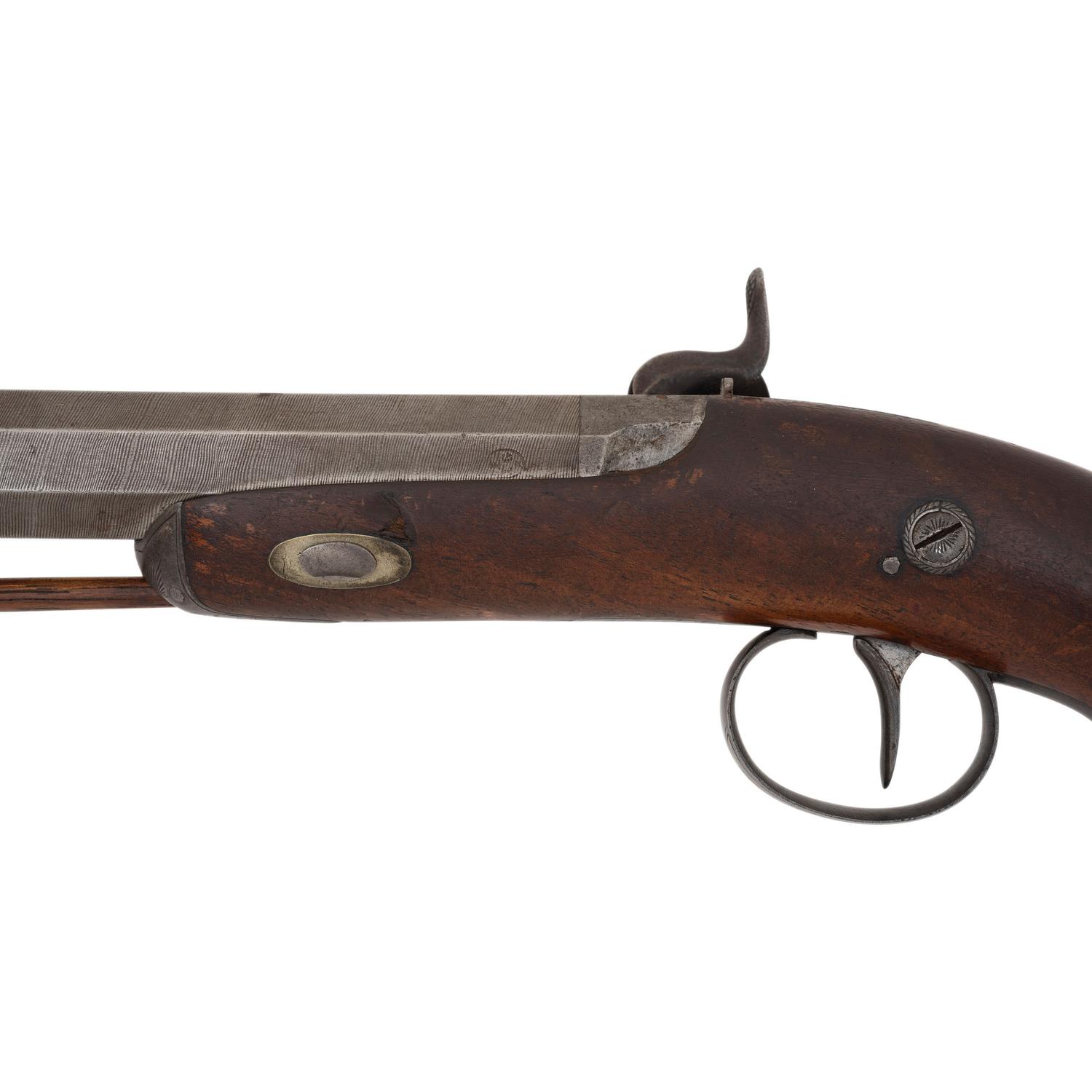 19th Century Belgian Percussion Pistol in Case with Accessories